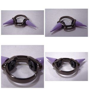 JOOMI LIM  Enamel Double Spike RIng  Gunmetal Lavender Sz 6 NWOT 158